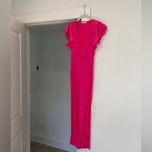 Amanda Uprichard Vibrant Pink Midi Dress